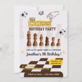 Schach-Geburtstagsparty Einladung für Schachspiele (Vorderseite)