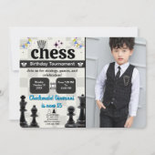 Schach Geburtstagsparty Einladung mit Ihrem Bild (Vorderseite)