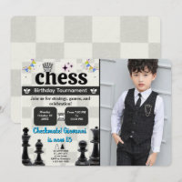 Schach Geburtstagsparty Einladung mit Ihrem Bild