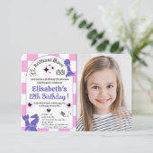 Schach Geburtstagsparty für Mädchen mit individuel Einladung (Stehend Vorderseite)