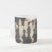 Schach Grunge Mattiert Glass Tasse (Vorderseite Links)