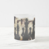 Schach Grunge Mattiert Glass Tasse (Mittel)