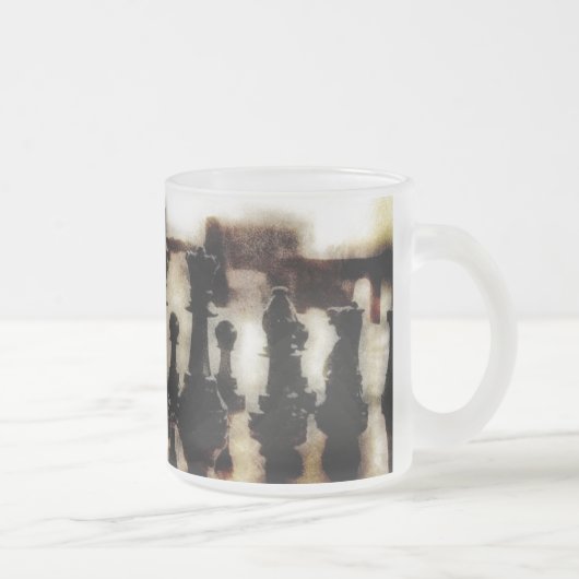 Schach Grunge Mattiert Glass Tasse (Rechts)