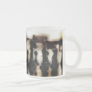 Schach Grunge Milchglas Tasse