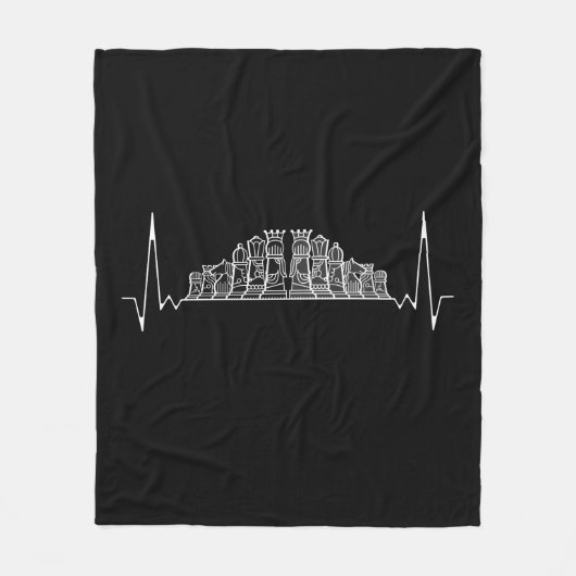 Schach Heartbeat Fleecedecke (Vorderseite)