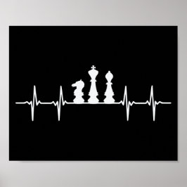 Schach-Heartbeat-Schachspielplakat Poster
