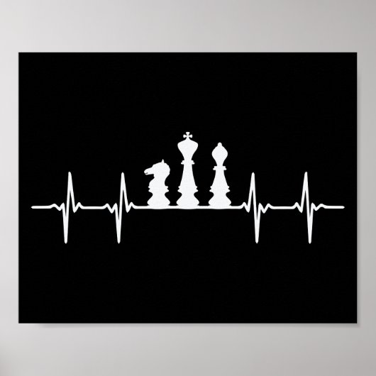 Schach-Heartbeat-Schachspielplakat Poster (Vorne)