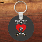 Schach Herz Pieces Strategie Spiel Liebe Passion Schlüsselanhänger (Vorderseite)