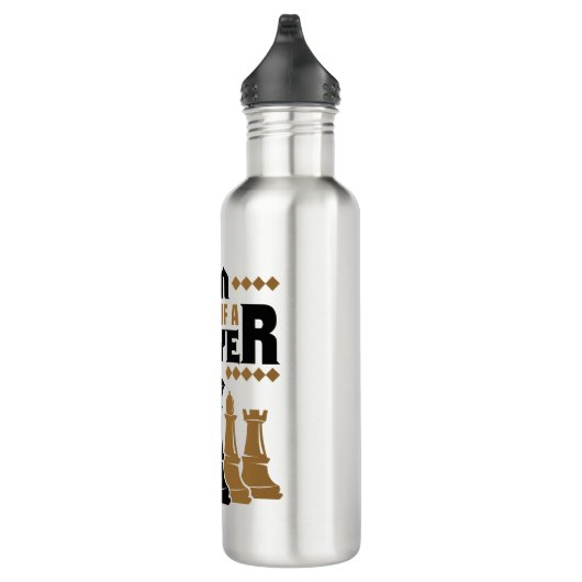 Schach Ich bin ein bisschen ein Spieler Edelstahlflasche (Rechts)