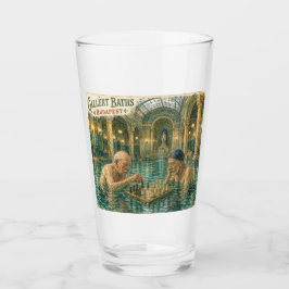 Schach in den Gellert-Bädern Budapest Ungarn Glas