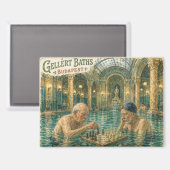 Schach in den Gellert-Bädern Budapest Ungarn Magnet (Vorderseite/Rückseite)