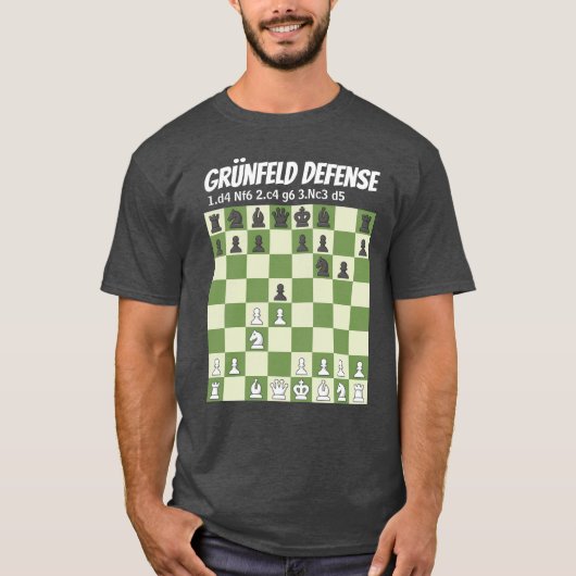 Schach ist Leben - Grünfeld-Verteidigung T-Shirt (Vorderseite)