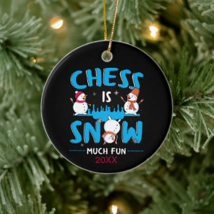 Schach ist Schnee viel Spaß - Winterurlaub Schneem Keramik Ornament