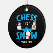 Schach ist Schnee viel Spaß - Winterurlaub Schneem Keramik Ornament (Links)