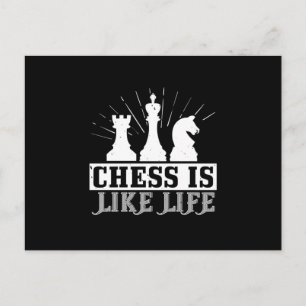 Schach ist wie das Leben Einladungspostkarte