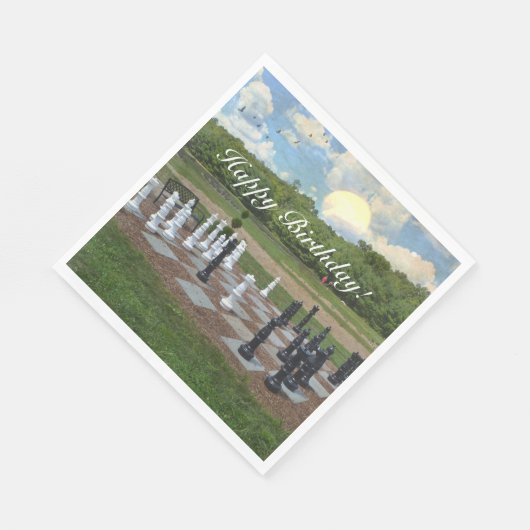 Schach jedermann glücklich Geburtstag Serviette (Ecke)