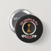 Schach King Laurel Crown Passion Strategy Power Button (Vorne & Hinten)