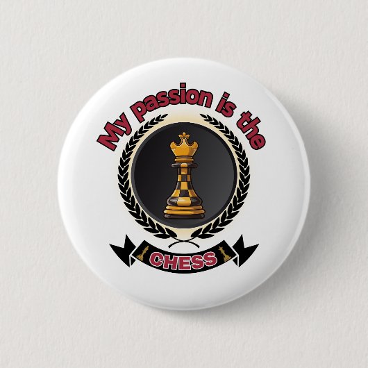 Schach King Laurel Crown Passion Strategy Power Button (Vorderseite)