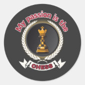 Schach King Laurel Crown Passion Strategy Power Runder Aufkleber (Vorderseite)