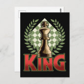 Schach King Postkarte (Vorne/Hinten)