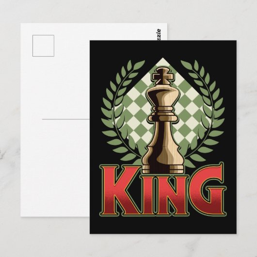 Schach King Postkarte (Vorne/Hinten)