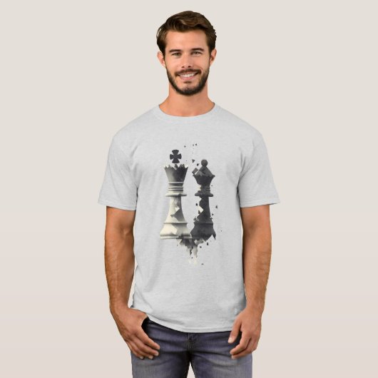 Schach King & Queen Abstrakter T - Shirt (Vorne ganz)