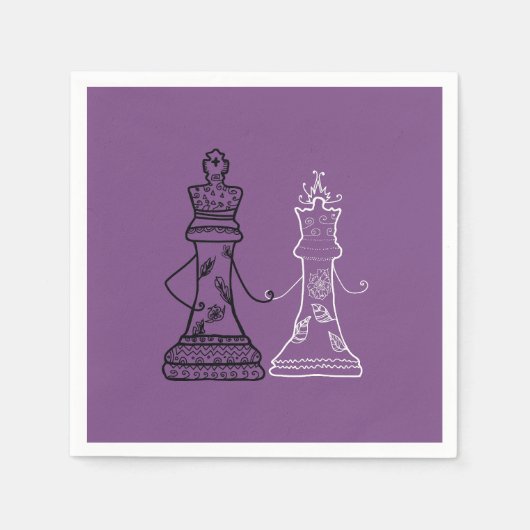 Schach King Queen Figures Napkins Serviette (Vorderseite)