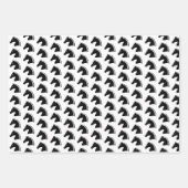 Schach King Queen Knight Schwarz-weiß Pattern Fun Geschenkpapier Set (Vorderseite 3)