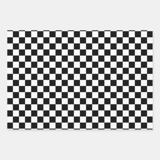 Schach King Queen Knight Schwarz-weiß Pattern Fun Geschenkpapier Set (Vorderseite 2)