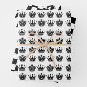 Schach King Queen Knight Schwarz-weiß Pattern Fun Geschenkpapier Set (Beispiel)
