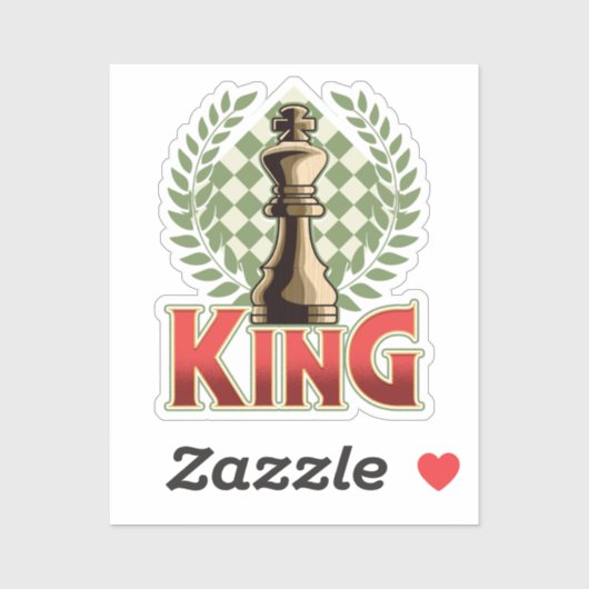 Schach King | Schach Aufkleber (Blatt)