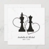 Schach King und Queen Pieces Wedding Design (Vorne/Hinten)