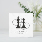 Schach King und Queen Pieces Wedding Design (Stehend Vorderseite)
