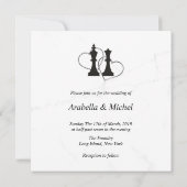 Schach King und Queen Pieces Wedding Design (Rückseite)