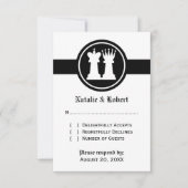 Schach King und Queen Wedding Response Card RSVP Karte (Vorderseite)