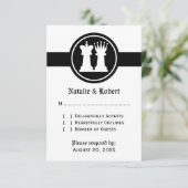 Schach King und Queen Wedding Response Card RSVP Karte (Stehend Vorderseite)