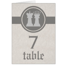 Schach King und Queen Wedding Table Card, Grau