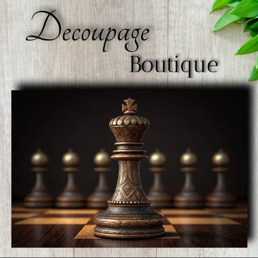 Schach König Dekoupage Seidenpapier