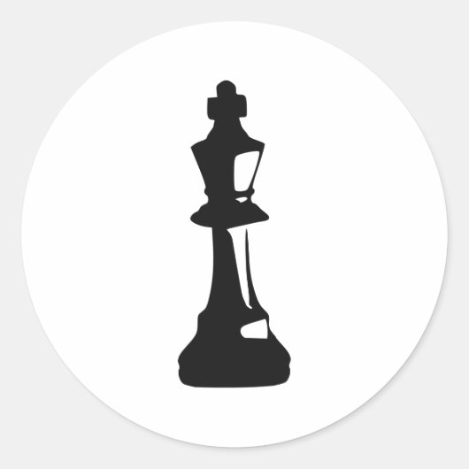 Schach - König Runder Aufkleber (Vorderseite)