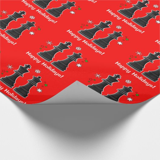 Schach-König und Königin am Weihnachten Geschenkpapier (Ecke)