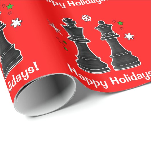 Schach-König und Königin am Weihnachten Geschenkpapier (Rolleneckpunkt)
