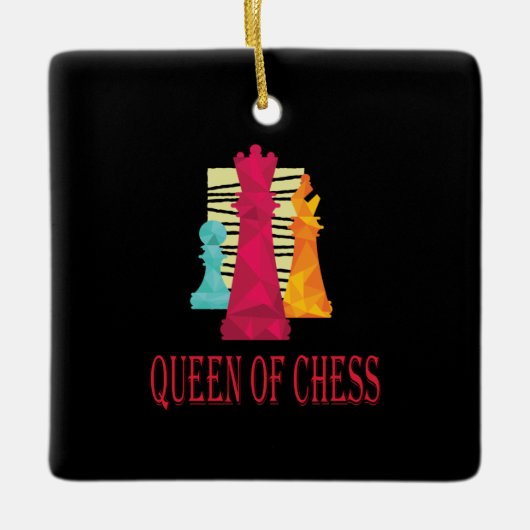 Schach - Königin des Schachs Keramikornament (Vorderseite)