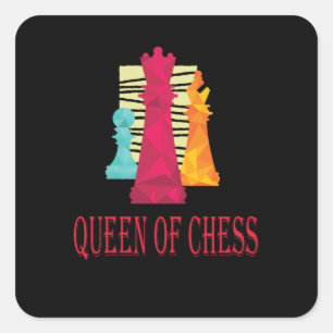 Schach - Königin des Schachs Quadratischer Aufkleber