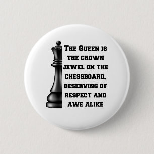 Schach-Königin Schwarz-weiße Power Respektstrategi Button