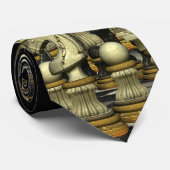 Schach Krawatte mit Schachfrieden (Gerollt)