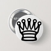 Schach Krone Symbol schwarze Figur Button (Vorne & Hinten)