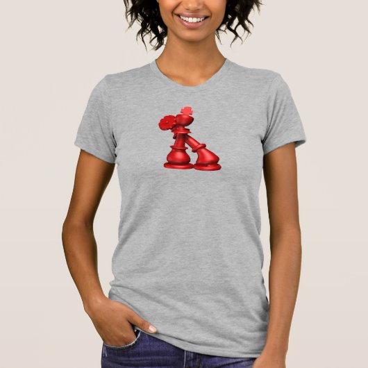 Schach Liebe Roter König und Königin T - Shirt (Vorderseite)