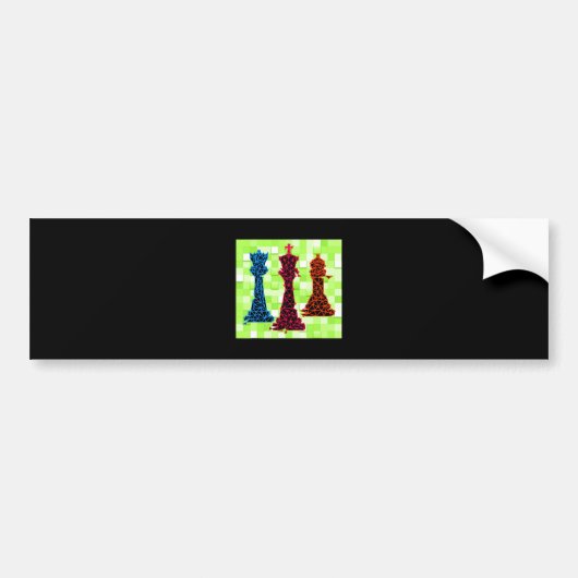 Schach Lover | Queen King Bishop Chess Autoaufkleber (Vorne)