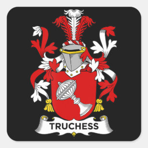 Schach Lover Truchess-Wappen - Familienwappen Quadratischer Aufkleber