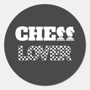 Schach Lover Weiße Ritter Kreatives Einzigartiges Runder Aufkleber